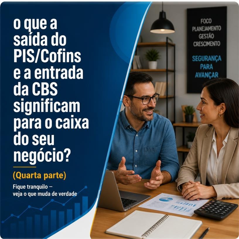 2027 e o caixa: o que muda com o fim do PIS/Cofins e a entrada da CBS - (Quarta Parte)